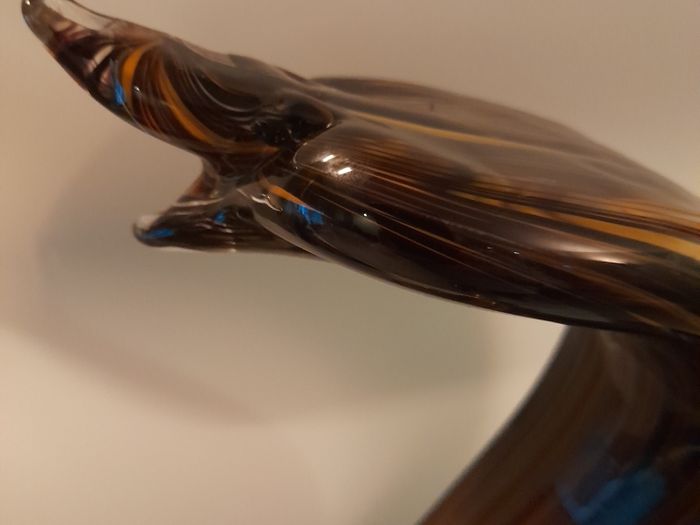 Vintage Murano-Style Glass Snake Sculpture