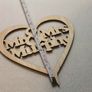 Custom Personalised Mr & Mrs Wedding CakeTopper Wooden Heart With Names Image 4