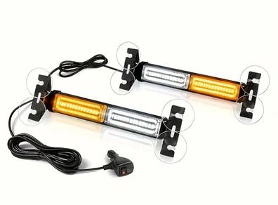2pcs ( Amber & white) or ( All Amber) Flashing Emergency LED lights