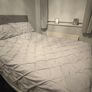 Double Divan Bed with black faux leather headboard Image 2