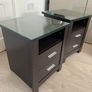 Walnut  bedside lockers x 2 Image 3