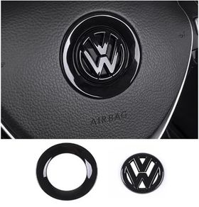 Car Steering Wheel Sticker ABS Auto Emblem Badge Decoration For Volkswagen VW GTI Passat B6 Golf 4 Polo Jetta Beetle Tiguan CC