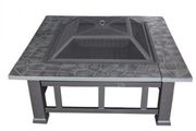 Fire Pit Outdoor Steel Brazier Square Patio Heater BBQ