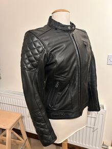 Ladies leather armoured Bogotto motorcycle jacket Size 8