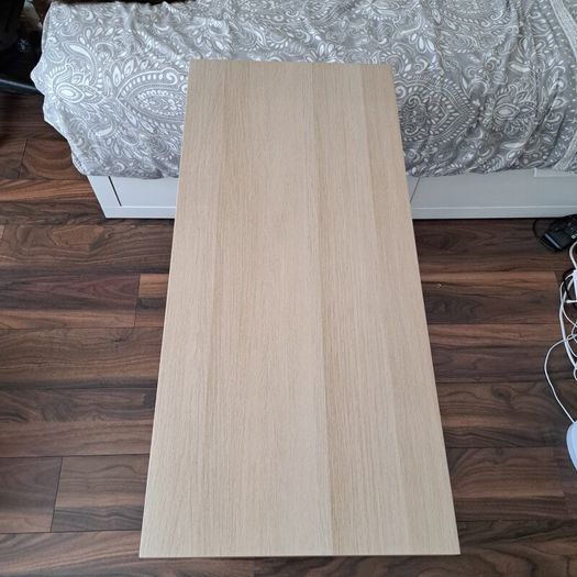 Slim Light Brown & White Desk