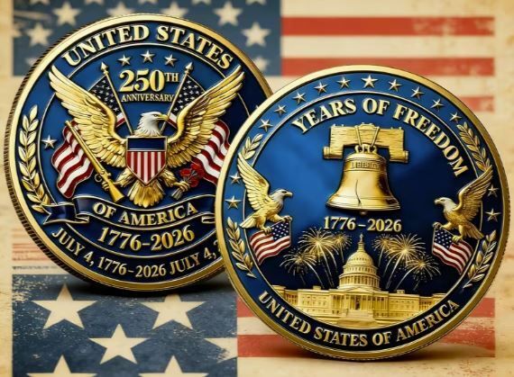 Commemorative Coin 250Th Anniversary USA Independence Day, New.