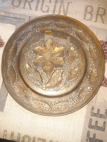 Antique Handcrafted Brass Decorative Wall Plaque. Postage Available or Collection,