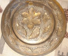 Antique Handcrafted Brass Decorative Wall Plaque. Postage Available or Collection,