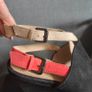 Wedge sandals Black and Coral suede, size 40 Image 8