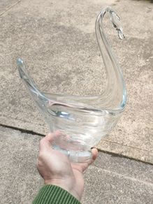 Hand blown glass swan
