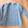 Original Aran Co 100% Merino Wool Cable Knit Cardigan  Blue  Size M Image 3