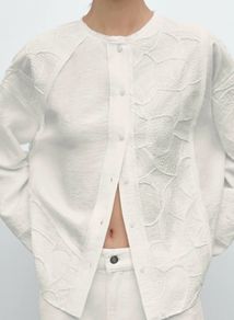 Massimo Dutti White Embroidered Blouse