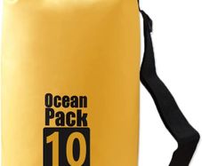 Dry Bag, Waterproof Bag with Long Adjustable Strap, Perfect for Beach Trips/Swimming/Rafting/Surfing/Cycling/Hiking/Camping (Yellow, 10L)