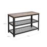 Shoe rack with seat  shoe bench, shoe cabinet, shoe rack for sitting, 73 x 30 x 45 cm, shoe rack with 3 levels, metal frame, for entrance area, industrial design, wood look, Image 5