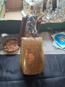 Beautiful Antique Pubs Horses Head with Hanging Bell, Postage Available,
