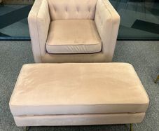 Armchair and  large Footstool with storage