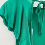 ASOS Emerald Green Open Back Ruffle Sleeve Detail Mini Dress UK 8 Image 4