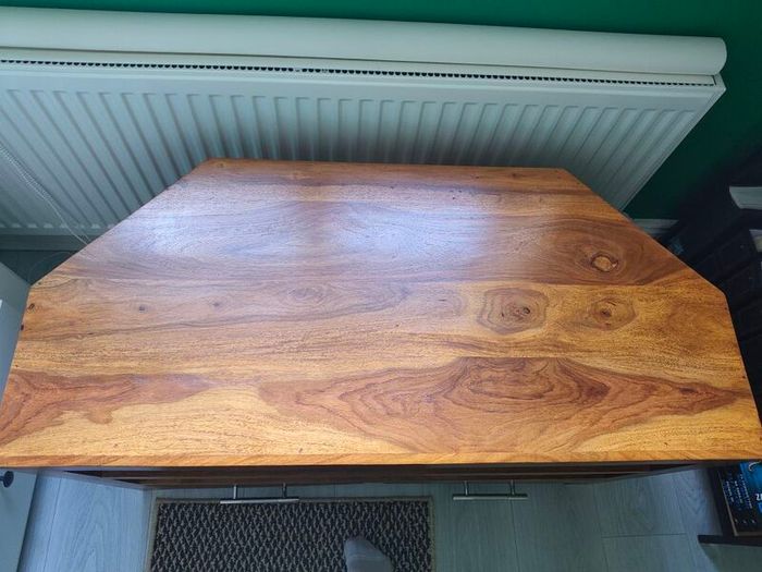 Two Drawer Sheesham Wood Corner TV Unit - India