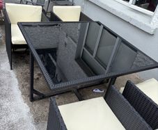 Rattan table x 4 chairs