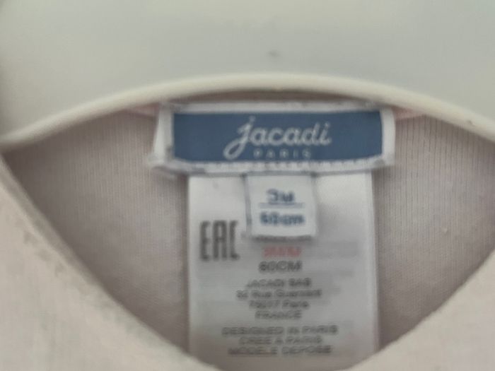Jacadi Paris light pink velour all in one with petal edging detail Sz 0-3 mths very good condition