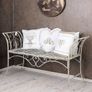 Garden Bench Shabby Chic White Iron Nostalgia   Bench  White Garden Bench Country House Image 5