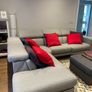 Michael Murphy Lubeck Grey Fabric LHF Corner Unit Electric Recliner in Excellent Condition Image 2
