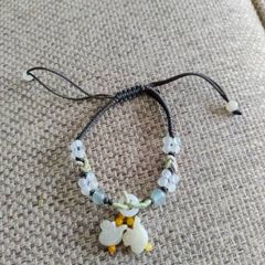 Adjustable Jadeite handmade bird charm bracelet in very good condition with no issues FREE STANDARD POSTAGE INCLUDED