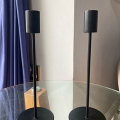 Candle Holder x 2 Black