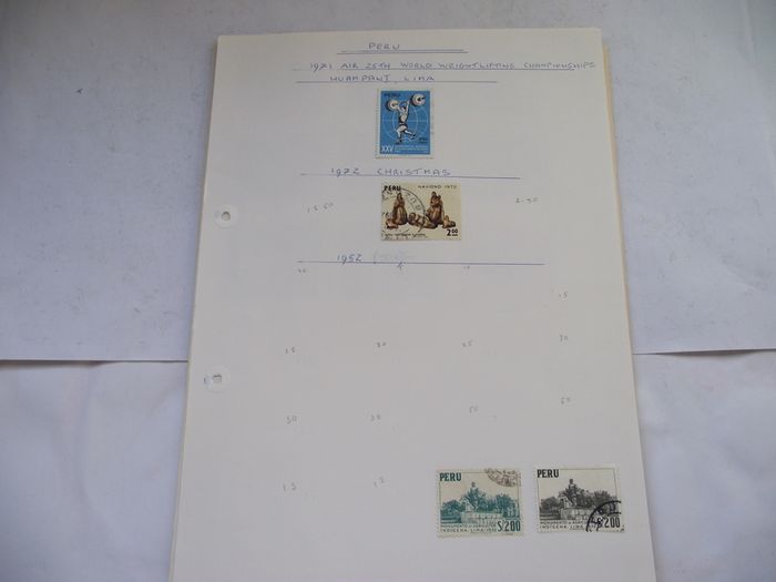 A Collection of Stamps from Central and South Americas on Loose Pages