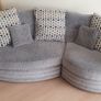 large grey sofa in good condition Image 2