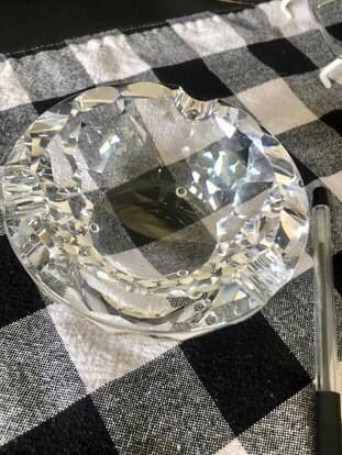 Heavy crystal ashtray