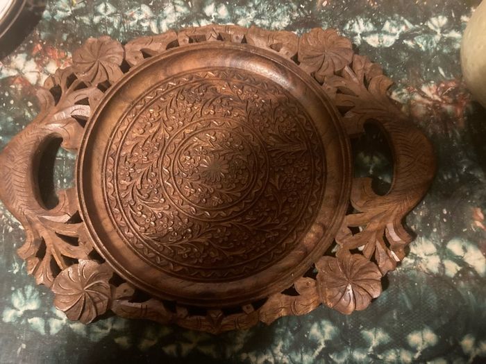 Hand craved tray free postage