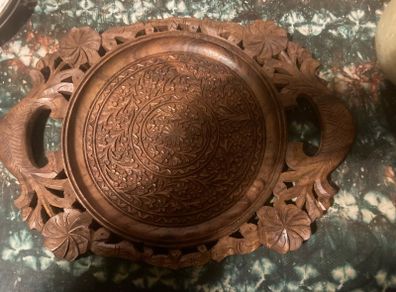 Hand craved tray free postage