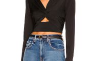 Krisa (Revolve) Black Cutout Crop Top