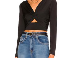 Krisa (Revolve) Black Cutout Crop Top RRP 85E