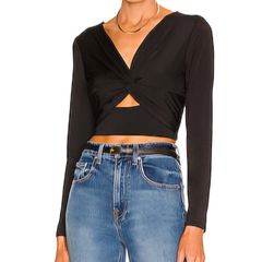 Krisa (Revolve) Black Cutout Crop Top
