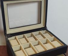 Fossil leather watch and jewellery storage box