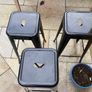 Black metal stool Image 2