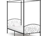 Canopy Bed Frame Black Metal 90x200 cm
