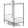 Canopy Bed Frame Black Metal 90x200 cm Image 2