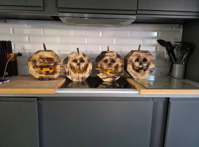 handmade rustic Halloween lanterns