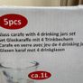 Brand new Glass Carafe/Pitcher/Jug with 4 drinking jars by ALPINA Image 4