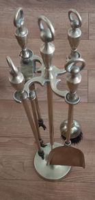 Brass fireside set.