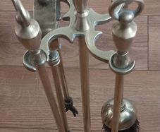 Brass fireside set.