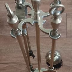 Brass fireside set.