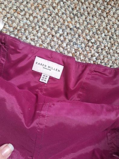 Vintage karen millen burgundy embellishment diamond corset top size small 14