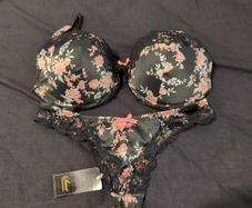 Secret Possessions floral bra and thong. 34d and 12/14