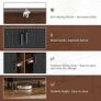 Sideboard Cabinet, Buffet Storage Cabinet, Kitchen Cupboard with Tambour Sliding Door, Storage Unit for Living Room Home Dinning Room Modern,Black Image 4