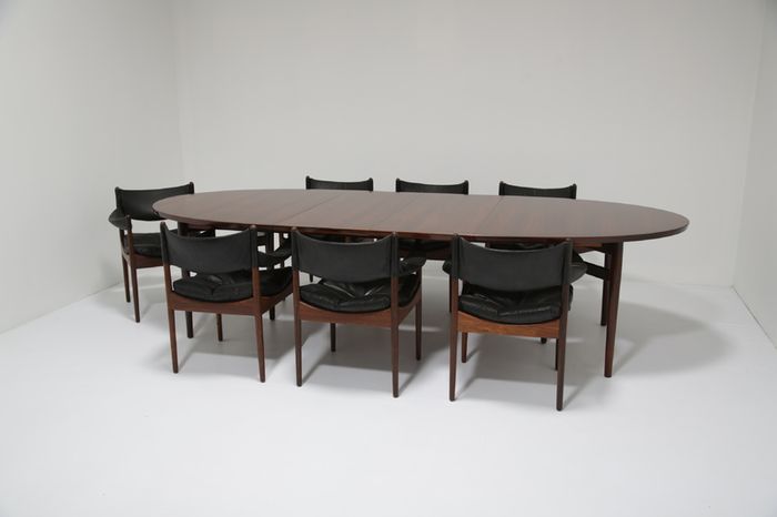Vintage Rosewood Extending 10 Seater Dining Table Model 212 by Arne Vodder, 1960s