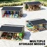 13 x 11ft Garden Metal Storage Shed, Outdoor Storage Tool House with Ventilation Slots, Floor Foundation and Lockable Double Doors, Grey Image 7